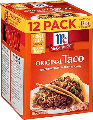 Mélange d'assaisonnements pour tacos original mccormick, 1 oz (paquet de 12)