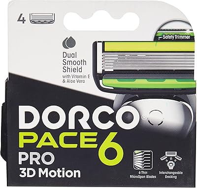 Recharge de rasoir à mouvement 3d dorco pace 6 pro pour hommes, 4