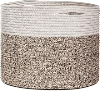 Tomface panier en corde de coton tissé avec poignées pour le rangement