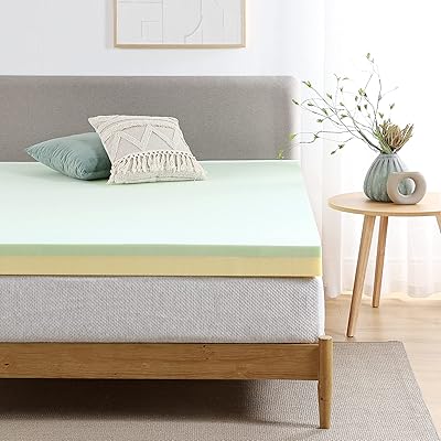 Surmatelas en mousse à mémoire de forme zinus de 4 pouces au thé