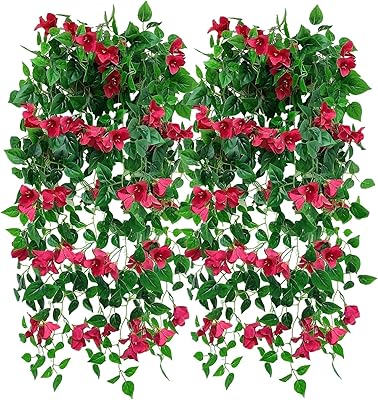 Paquet de 4 plantes de bougainvilliers artificielles en soie et plastique plante artificielle