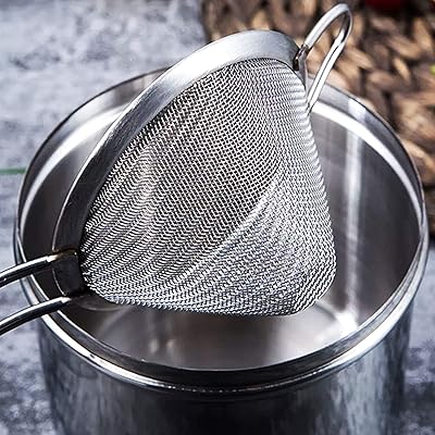 Passoire conique en acier raj, taille 10 cm, argent, ql0001, paquet de 1