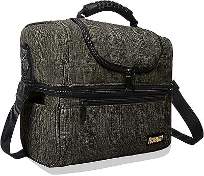 Sac à lunch étanche roboost avec bandoulière boîte isolée antifongique pour hommes