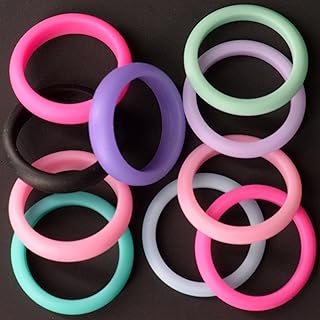 Anneaux empilables pour femmes [pack de 10] - bandes en silicone - taille