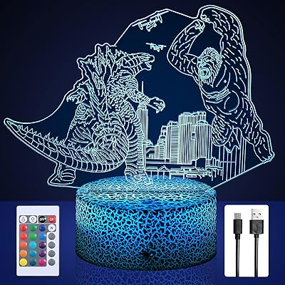 Godzilla vs. king kong toys - 16 veilleuses led à couleur changeante à