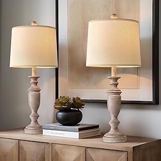 Lampe de table vintage portress 24,5", lot de 2 pour chambre à coucher