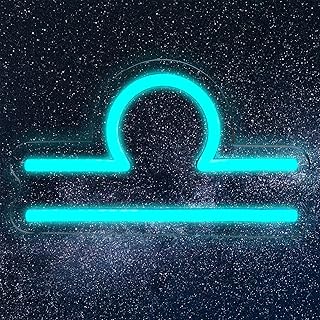 Signe néon horoscope balance décoration murale panneau alimenté par usb réglage de la luminosité