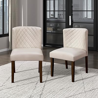 Chaise de salle à manger lexcon de mazi (lot de 2), blanc cassé