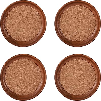 Ensemble de 4 pièces kamenstein, sous-verres empilables en bois d'acacia naturel, ensemble