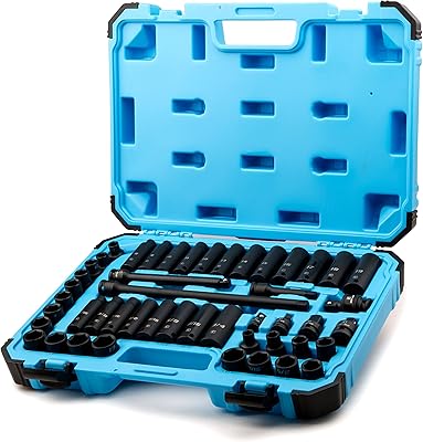Jeu de douilles capri tool master impact 3-8" avec adaptateurs et connecteurs