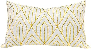 Housse de coussin rectangulaire brodée en lin de vache lente, housse de coussin