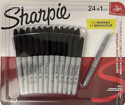 Marqueur permanent sharpie - noir, paquet de 24+1..