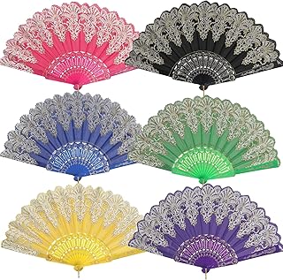 Éventail pliant classique, éventail en tissu pliant pour décoration de danse de fête