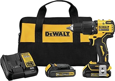Perceuse à percussion atomique dewalt 20 v max*, sans fil, compacte, 1/2 pouce