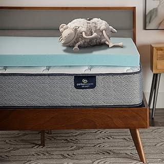 Surmatelas en mousse à mémoire de forme serta thermagel, pleine taille, bleu