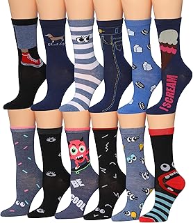 Tip toe 6 paires de chaussettes formelles à motifs colorés et funky
