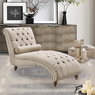Chaise longue rembourrée en polyester rosvera d7 avec coussin pour chambre
