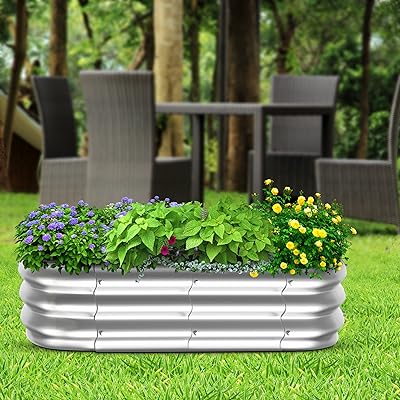 Lit de jardin surélevé jardinière en acier renforcé galvanisé antirouille sans fond