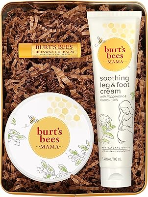 Coffret burt's bees, 3 produits de soins de la peau de grossesse - mama belly butter, baume à lèvres original à la cire d'abeille, crème pour les jambes et les pieds, avec coffret cadeau. Diaytar : Votre destination shopping préférée au Sénégal