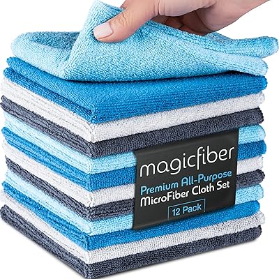 Chiffon de nettoyage en microfibre magicfiber (paquet de 12, 13x13), chiffons de nettoyage