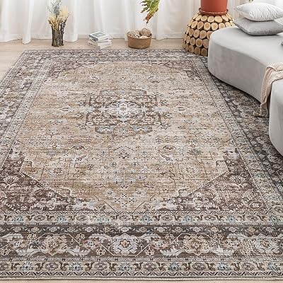 Tapis kalina lavable decomole tapis pliant bohème classique pour salon chambre