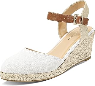 Sandale espadrille avec un talon large et bas avec une boucle et une bride