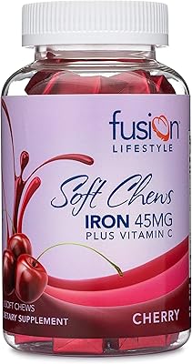 Supplément de fer fusion lifestyle pour femmes et hommes, saveur de cerise, à