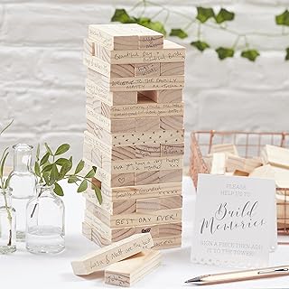 Livre d'or de mariage de remplacement pour blocs de construction en bois ginger