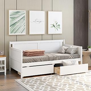 Lit de repos homsof avec 2 tiroirs, canapé-lit double, tiroirs de rangement