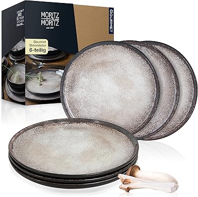 Ensemble de 6 assiettes plates moritz & beige assiettes pour personnes passe au