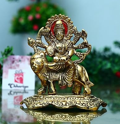 Shareya crafts durgaji ma murti pièce d'exposition de décoration d'intérieur - 14 cm (alliage). Diaytar : Le discount intelligent pour consommateurs avisés