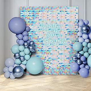 12 pièces de décorations murales à paillettes arc-en-ciel argentées et or rose