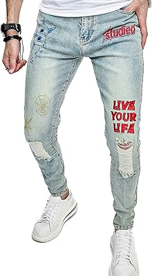 Jean déchiré coupe slim serito pour hommes pantalon au design confortable et droite