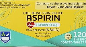 Aspirine adulte rite aid, faible soulagement de la douleur, 120 comprimés. Diaytar : Votre shopping, nos meilleurs prix