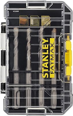 Jeu de 8 forets stanley sds plus 10 mm, argent, sta8855-xj