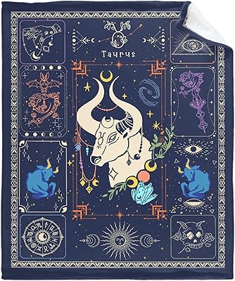 Couverture d'astrologie constellation du taureau en flanelle polaire douce et confortable en microfibre