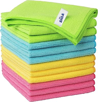 Chiffon de nettoyage en microfibre mr. sega, paquet de 12, taille : 12,6"