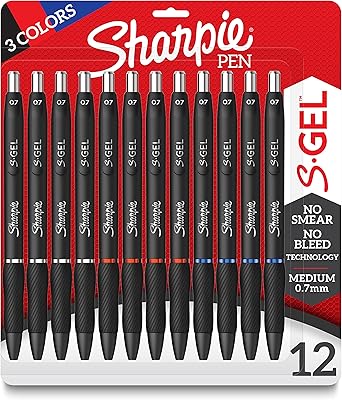 Stylo sharpie s-gel, stylos à encre gel, pointe moyenne (0,7 mm), couleurs assorties