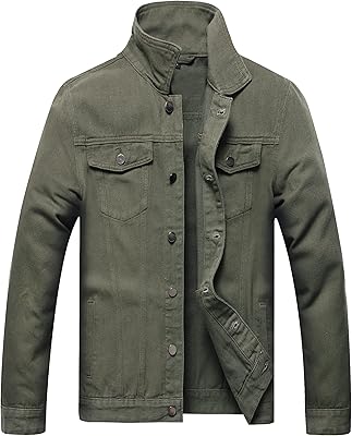 Veste en jean pour hommes, veste en jean coupe ajustée décontractée classique délavée