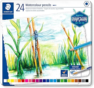 Stedtler design journey 14610c boîte métal de 24 stylos aquarelle assortis
