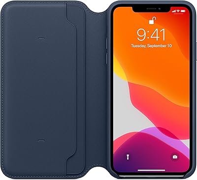 Étui en cuir apple folio (pour iphone 11 pro max) - bleu profond
