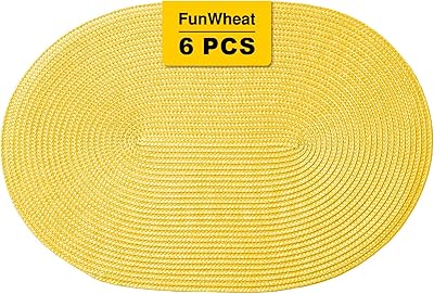 Nappes ovales tressées funwheat, lot de 6 sets de table tissés, lavables
