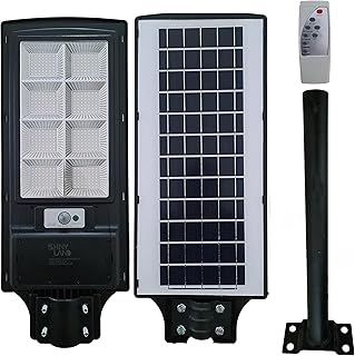 Réverbère led extérieur à énergie solaire shineland, 800 w avec poteau