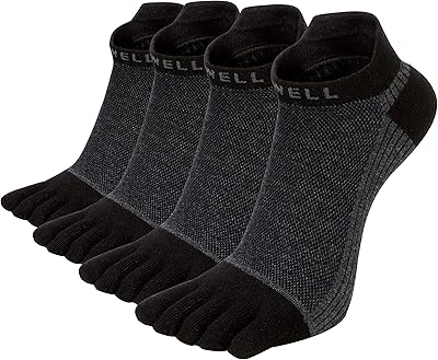 Chaussettes en coton à cinq orteils, chaussettes de sport de course invisibles, 4