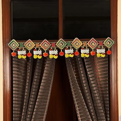 Rubans de marée bandhanwar toran à suspendre pour porte de mariage indien puja mandir (36 x 7 pouces) - article décoratif diwali pour la maison et la décoration murale. Diaytar : Où chaque achat est une victoire pour votre budget