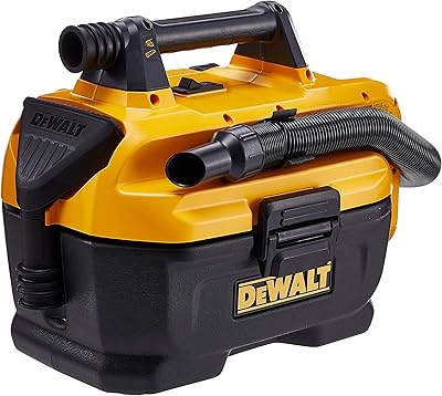 Aspirateur eau et poussière dewalt, 20 v maximum sans fil, jaune, 17,10" x