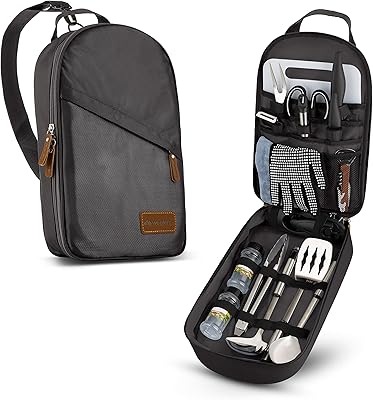 Ensemble d'outils de cuisine de camping, ensemble de voyage, organisateur d'accessoires de bbq