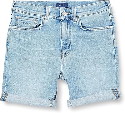Pour garçon d2. robe courte en jean coupe confortable, coloris bleu clair, taille
