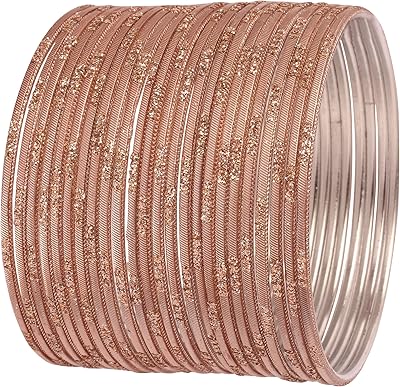 Ensemble de 24 bracelets créoles en alliage coloré au design bollywood indien