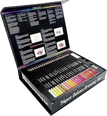Ensemble de 72 crayons de couleur de luxe taille-crayon gomme et livre